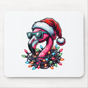 Funny Tropical Pink Flamingo Christmas In July Haw Mouse Pad