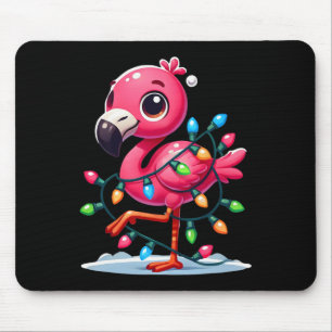 Funny Tropical Pink Flamingo Christmas In July Haw Mouse Pad