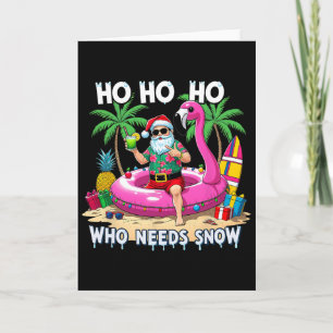 Funny Tropical Santa Christmas Vacation Beach Gift Card