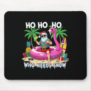 Funny Tropical Santa Christmas Vacation Beach Gift Mouse Pad