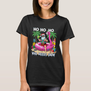 Funny Tropical Santa Christmas Vacation Beach Gift T-Shirt