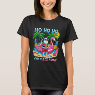 Funny Tropical Santa Christmas Vacation Beach Gift T-Shirt