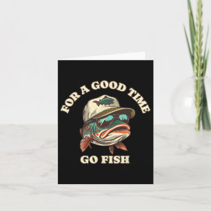 Funny Trout Fisherman Fishing Good Time Joke Card
