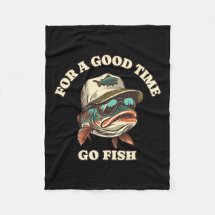 Funny Trout Fisherman Fishing Good Time Joke Fleece Blanket