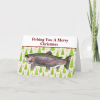 Funny Trout Fishing Pun Christmas Festive Custom