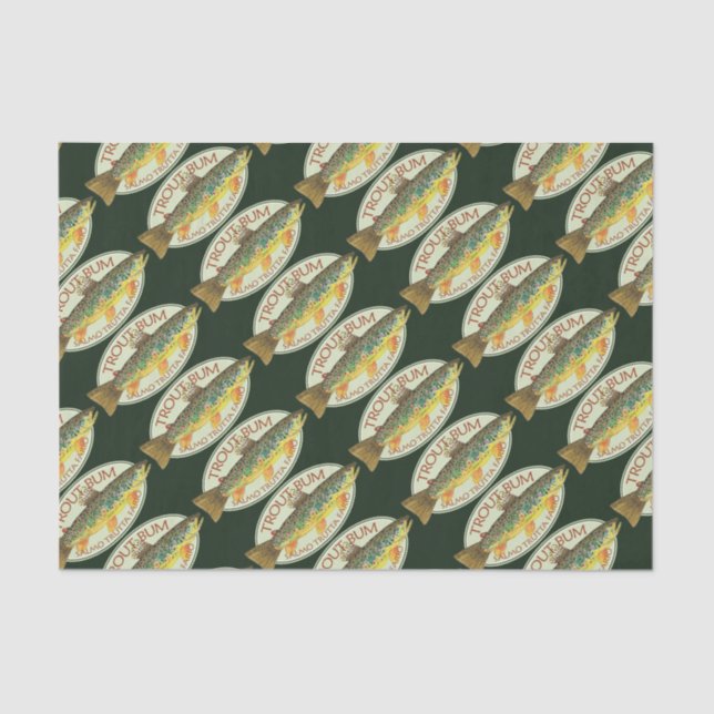 Funny Trout Fishing - TROUT BUM - Tissue Paper (Front)