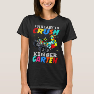 Funny truck autism puzzle crush nursery back to T-Shirt