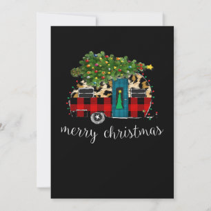 Funny Truck Camping Camper Christmas Buffalo Holiday Card