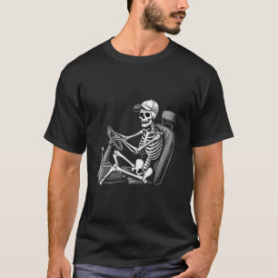 Funny Truck Driver Spooky Skeleton Trucker T-Shirt