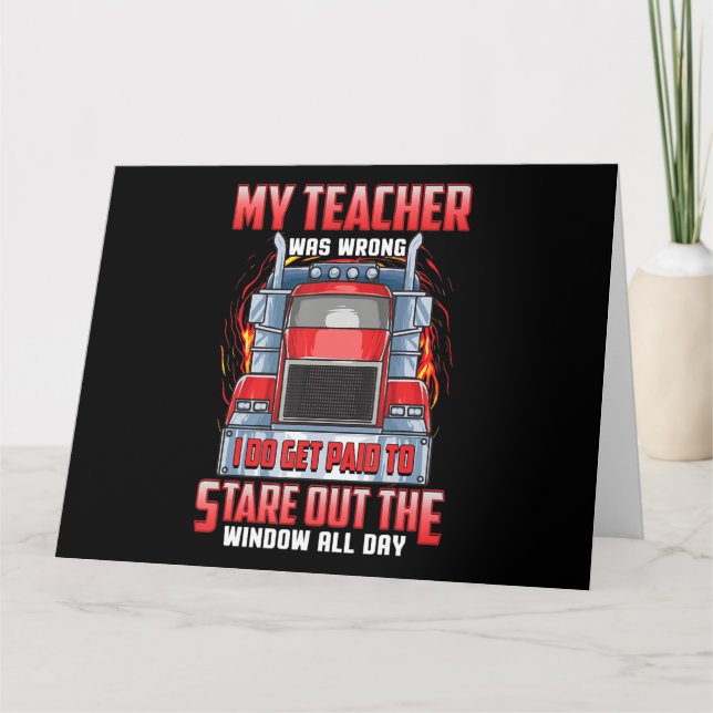 Funny Truck Drivers Art Gift For Truckers And Men. Card (Front)