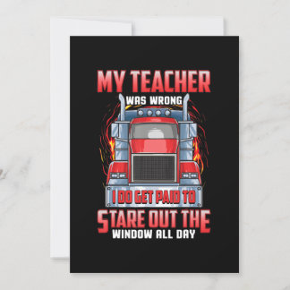 Funny Truck Drivers Art Gift For Truckers And Men. Invitation