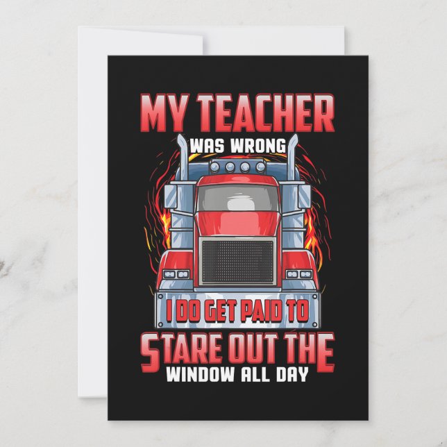 Funny Truck Drivers Art Gift For Truckers And Men. Save The Date (Front)