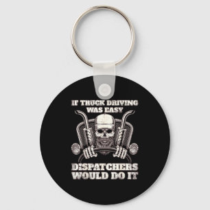 Funny truck driving trucker life semi-trailer big key ring