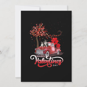 Funny Truck Valentines Day Boston Terrier Dog Hear Announcement