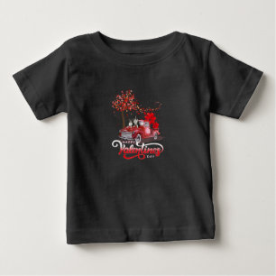 Funny Truck Valentines Day Boston Terrier Dog Hear Baby T-Shirt