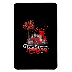 Funny Truck Valentines Day Boston Terrier Dog Hear Magnet