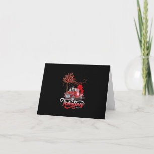 Funny Truck Valentines Day Boston Terrier Dog Hear Note Card