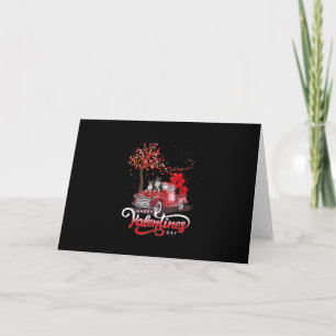 Funny Truck Valentines Day Boston Terrier Dog Hear Thank You Card