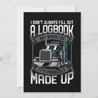 Funny Trucker Logbook  Truck Driver Holiday Card