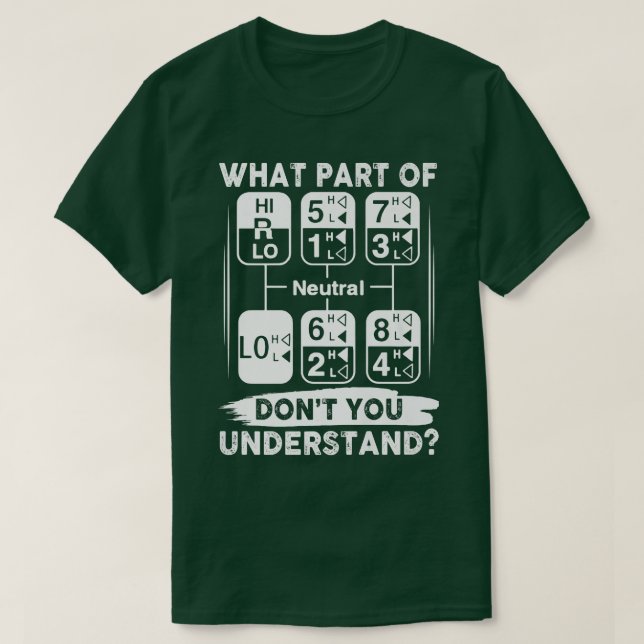 Funny Trucker Tee Gearshift Truck Driver Tees For  (Design Front)