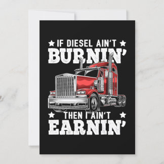 Funny Trucker Trailer Truck Driver Gift Invitation