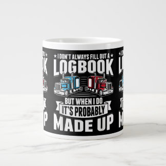 Funny Trucker Trucking Humour Tractor Trailer Truc Large Coffee Mug