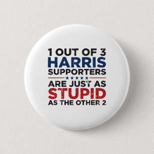 Funny Trump 1 Out Of 3 Kamala Harris Supporters 6 Cm Round Badge