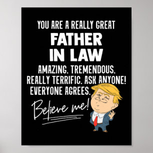 Funny Trump 2020 Really Great Father In Law Gift  Poster