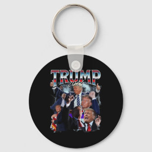 Funny Trump 2024 Campaign 90s Rap Trendy Bootleg Key Ring