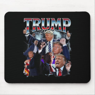 Funny Trump 2024 Campaign 90s Rap Trendy Bootleg Mouse Pad