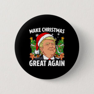 Funny Trump 2024 Make Christmas Great Again Men Wo 6 Cm Round Badge