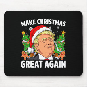 Funny Trump 2024 Make Christmas Great Again Mouse Pad