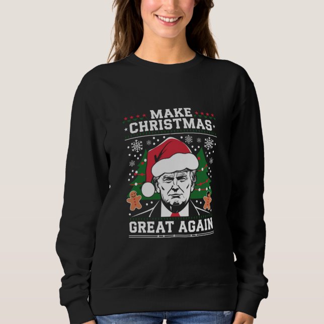 Funny Trump 2024 Make Christmas Great Again  Sweatshirt (Front)