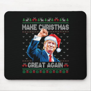 Funny Trump 2024 Make Christmas Great Again Ugly C Mouse Pad