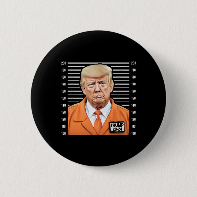 Funny Trump 2024 Prisoner Mugshot  6 Cm Round Badge (Front)