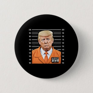 Funny Trump 2024 Prisoner Mugshot  6 Cm Round Badge
