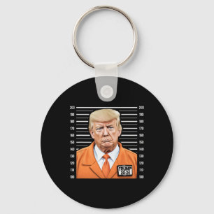 Funny Trump 2024 Prisoner Mugshot Key Ring