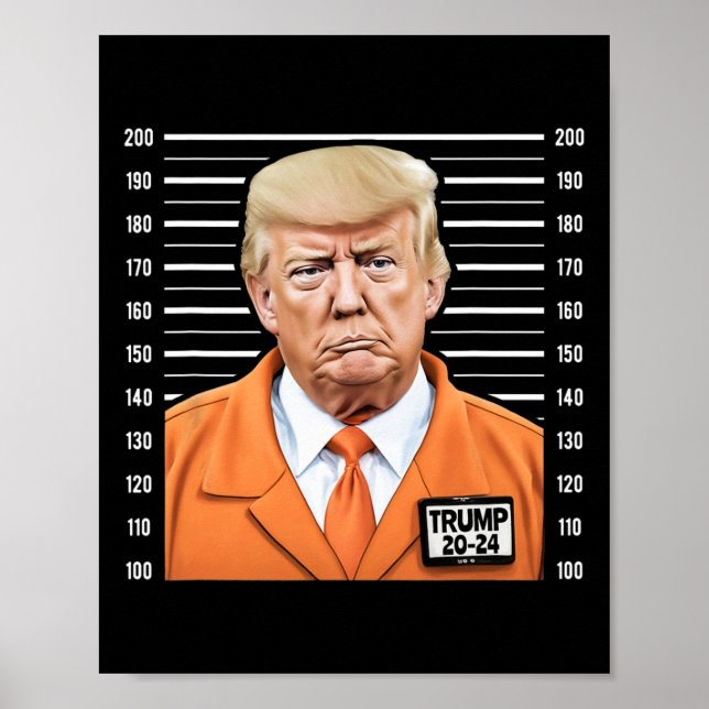 Funny Trump 2024 Prisoner Mugshot  Poster (Front)