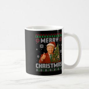 Funny Trump 2025 Merry Christmas Tree Ugly Xmas Pa Coffee Mug