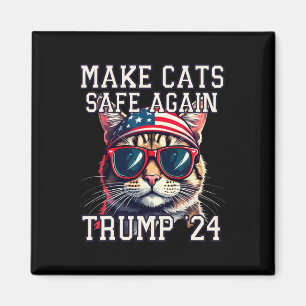 Funny Trump 24 President Dete Meme Make Cats Safe  Magnet