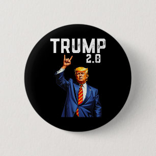 Funny Trump 2.0 American Flag Trump 6 Cm Round Badge