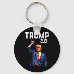 Funny Trump 2.0 American Flag Trump Key Ring