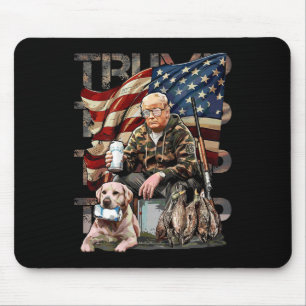 Funny Trump 45 47 Hunting Beer Ducks Us Flag Camo Mouse Pad