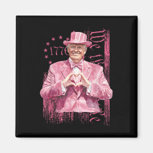 Funny Trump 45 47 President Heart Shape Pink Suit  Magnet