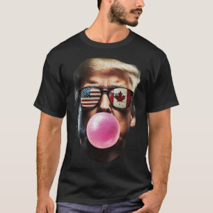 Funny Trump 45 47 Usa And Canada Flag Gles T-Shirt