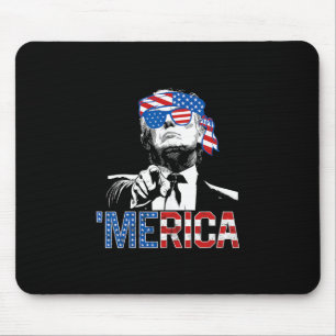 Funny Trump 4th Of July Merica American Flag Sungl Mouse Pad