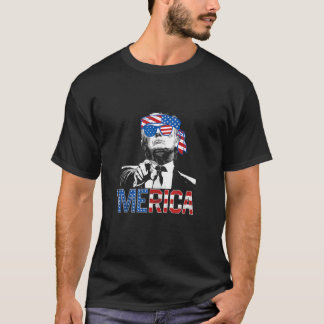 Funny Trump 4th Of July Merica American Flag Sungl T-Shirt