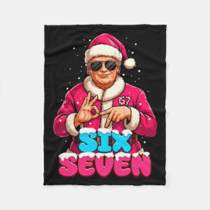 Funny Trump 67 Meme Costume Six Seven Christmas Sa Fleece Blanket