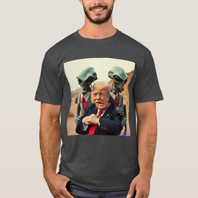 Funny Trump - Alien Abduction  T-Shirt (Front)