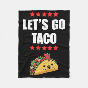 Funny Trump Always Chickens Out Meme Let's Go Taco Fleece Blanket